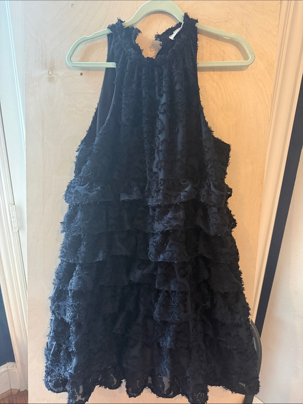 Chelsea28 Black Ruffle Mini Dress